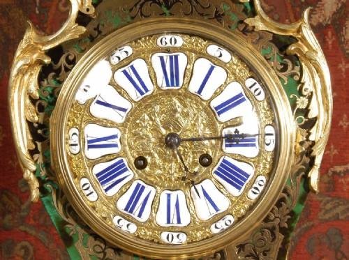 fig 4. ****** SOLD ***** GREEN BOULLE BRACKET CLOCK ANTIQUE FRENCH C1880